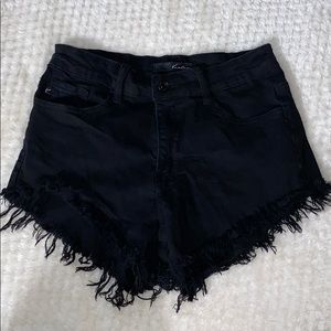Black Stretchy Jean Shorts